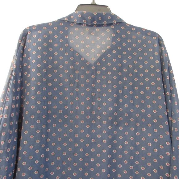 Womens Top Sz M Semi Sheer Button Front 3/4 Sleeve - Picture 8 of 11